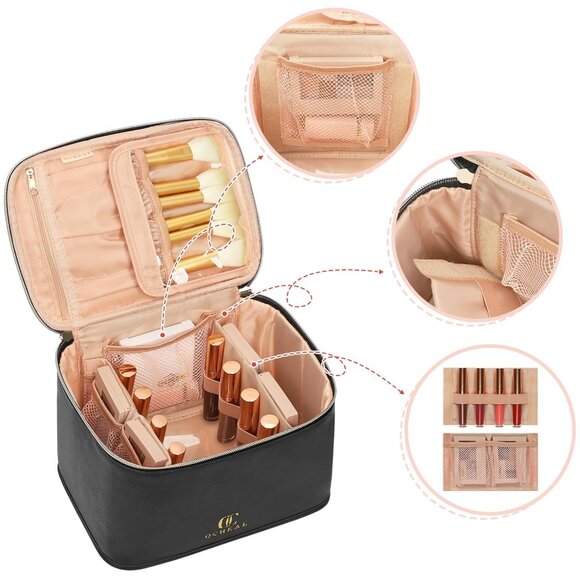 Travel Makeup Bag, Cosmetic Bags For Women Makeup Case Organizer Large Case. NEW - Picture 4 of 4